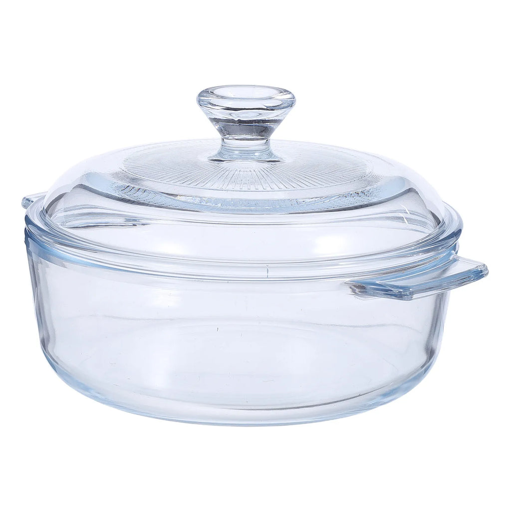 SWANS 0.8L Oval Glass Casserole Dish with Lid & Handles Glass Casserole Dish SWANS Default Title