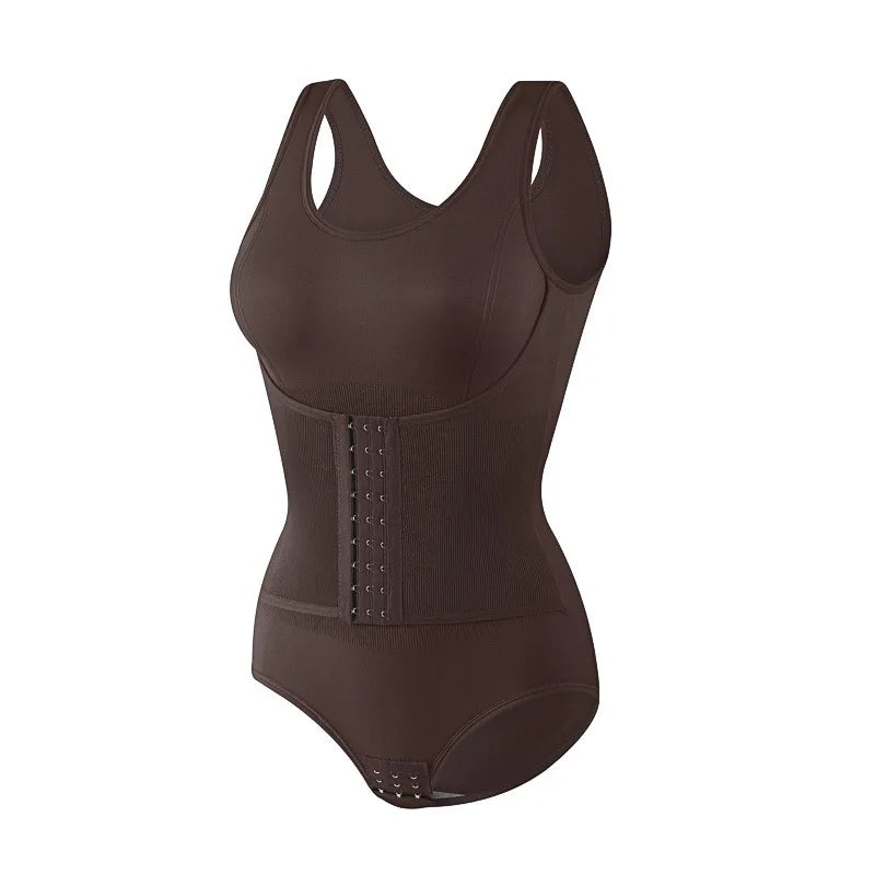 Women's Tummy Control Bodysuit Shapewear – Butt Lifter Shapewear Bodysuit SWANS 1pcs Brown L
