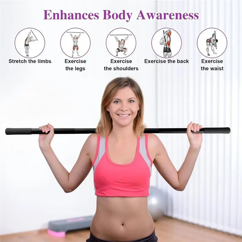 SWANS 5ft Adjustable Yoga Stretching Stick – Steel & Foam Yoga Stretching Stick SWANS