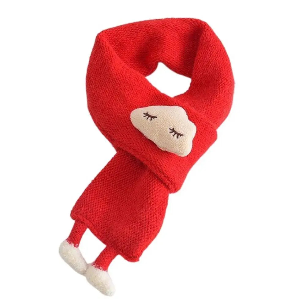 Korean Knit Baby Scarf – Cartoon Cloud Toddler Neck Wrap Baby Knit Scarf SWANS red -