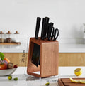SWANS Solid Wood Knife Rack – Antibacterial Kitchen Knife Block Wooden Knife Block SWANS B