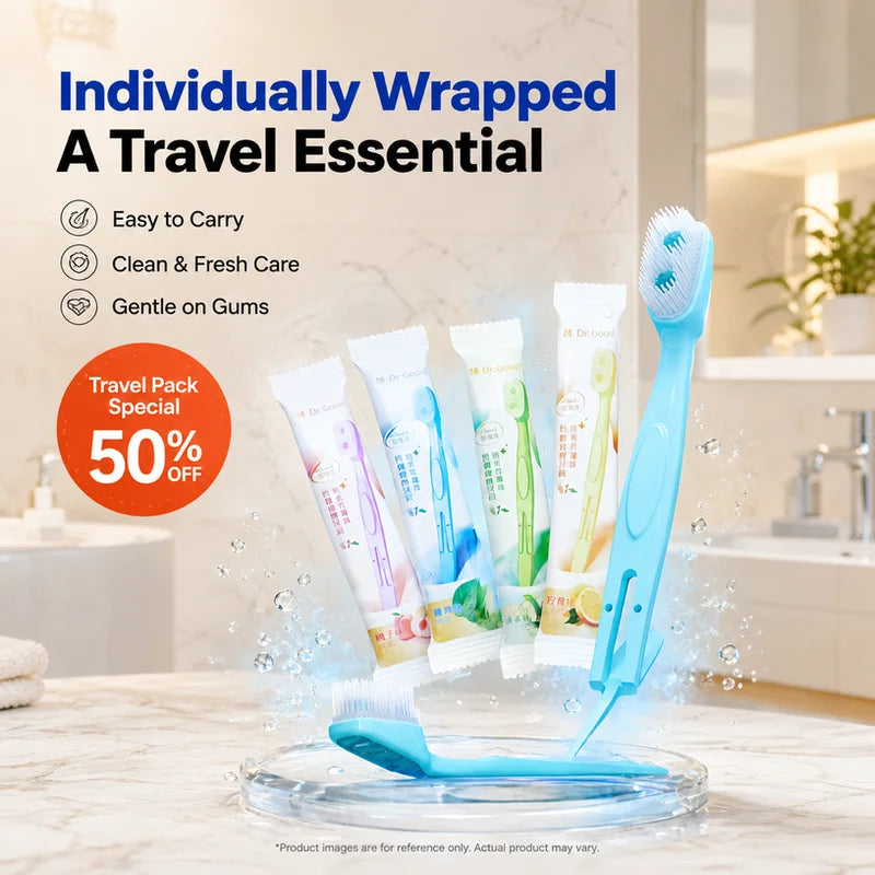 10-Pack Disposable Travel Toothbrush with Toothpaste & Scraper Disposable Travel Toothbrush SWANS