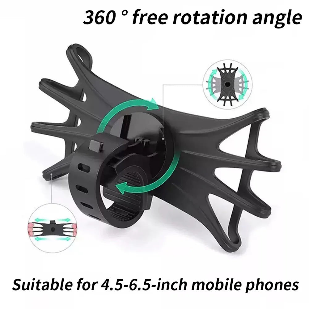 Rotating Silicone Bike Phone Mount – Universal Motorcycle Holder Bike Phone Mount SWANS