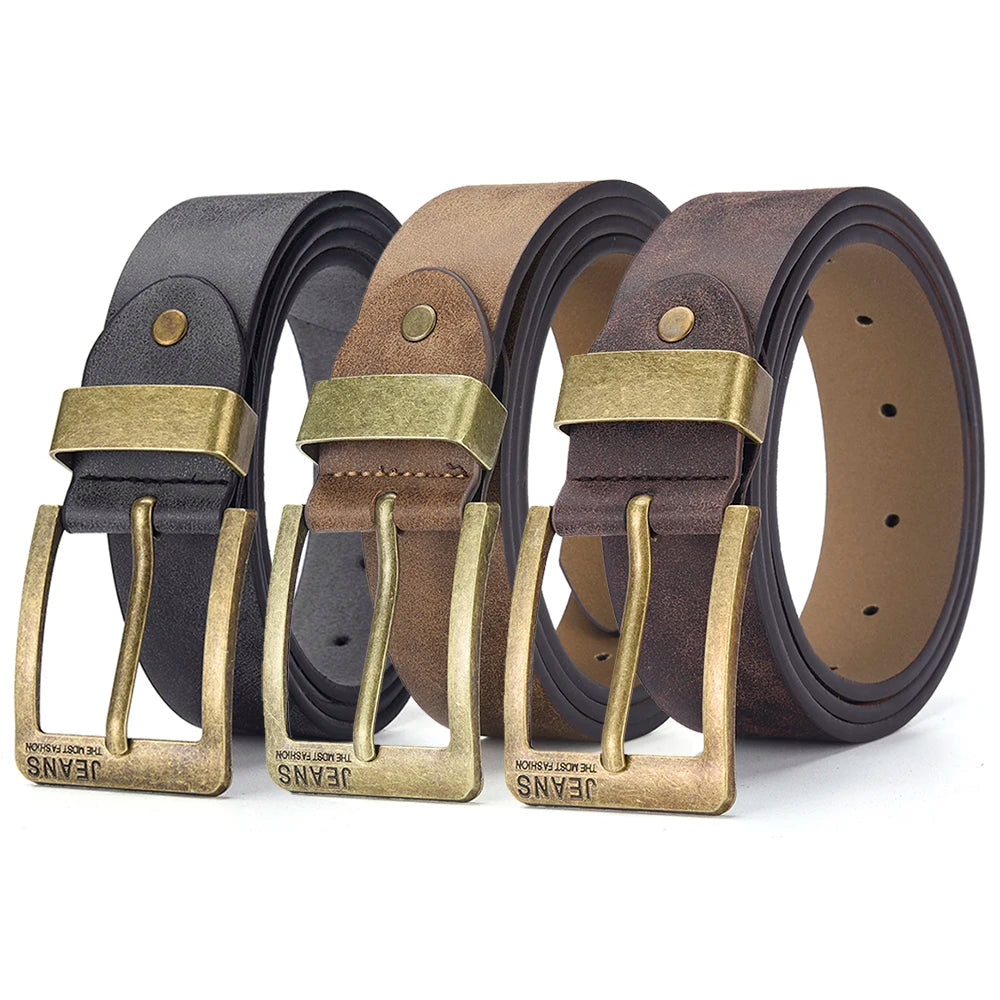 Men's PU Leather Belt Metal Pin Buckle – Casual & Business Men's Leather Belt SWANS