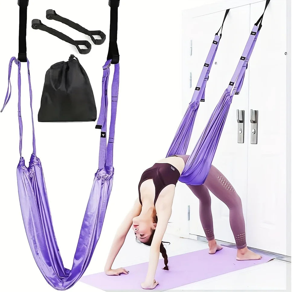 Leg Stretcher Strap & Door Anchor Flexibility Trainer – Yoga Flexibility Stretch Strap SWANS