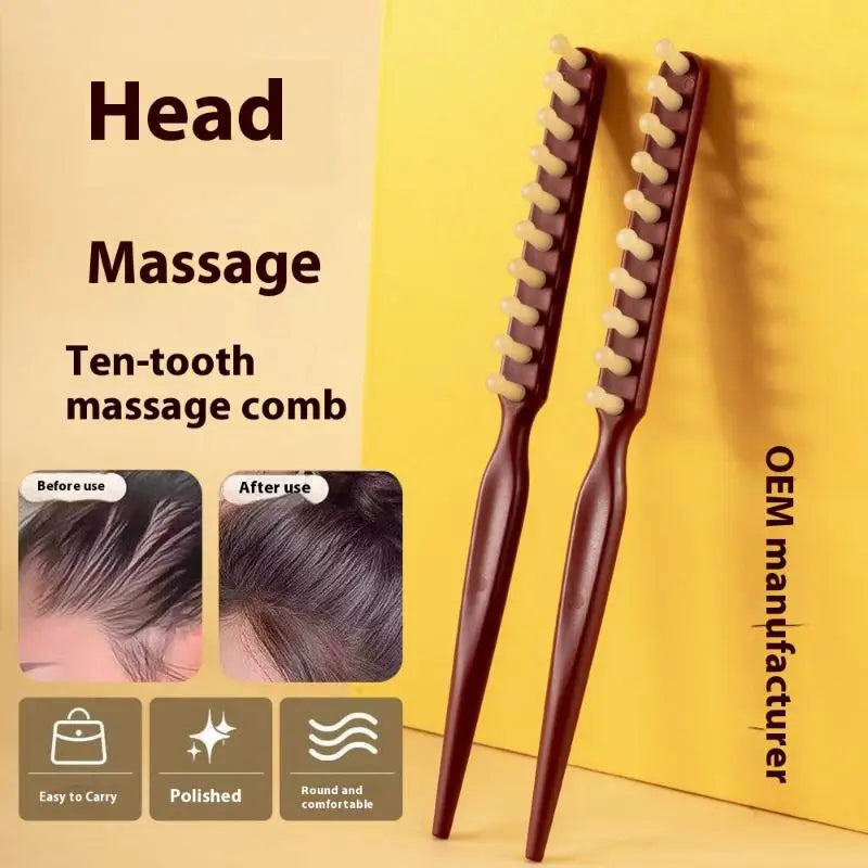 Wide Tooth Wood Comb Long Handle – Curly Hair & Wig Styling Wide Tooth Hair Comb SWANS