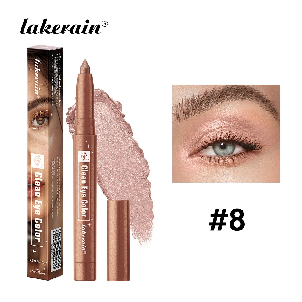 Lakerain Glitter Shimmer Eyeshadow Pencil – 12 Colors, Waterproof Eyeshadow Pencil SWANS 08 China Mainland