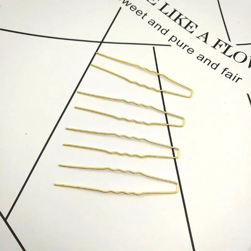 50-Pack U-Shape Metal Hair Pins – DIY Hair Jewelry Sticks Hair Pins Set SWANS
