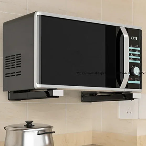SWANS Folding Microwave Oven Rack – Stainless Steel Kitchen Shelf Kitchen Appliance Rack SWANS