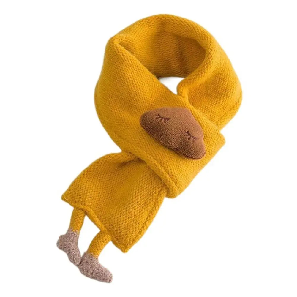 Korean Knit Baby Scarf – Cartoon Cloud Toddler Neck Wrap Baby Knit Scarf SWANS yellow -