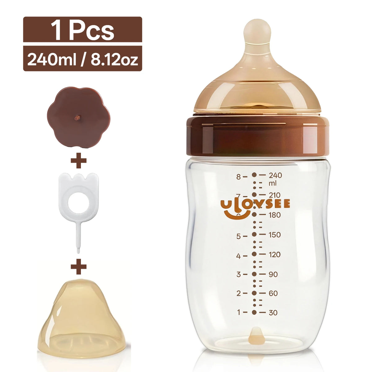PPSU Wide Neck Baby Feeding Bottle 160ml/240ml Anti-Colic Baby Feeding Bottle SWANS PPSU-240ml-1PC