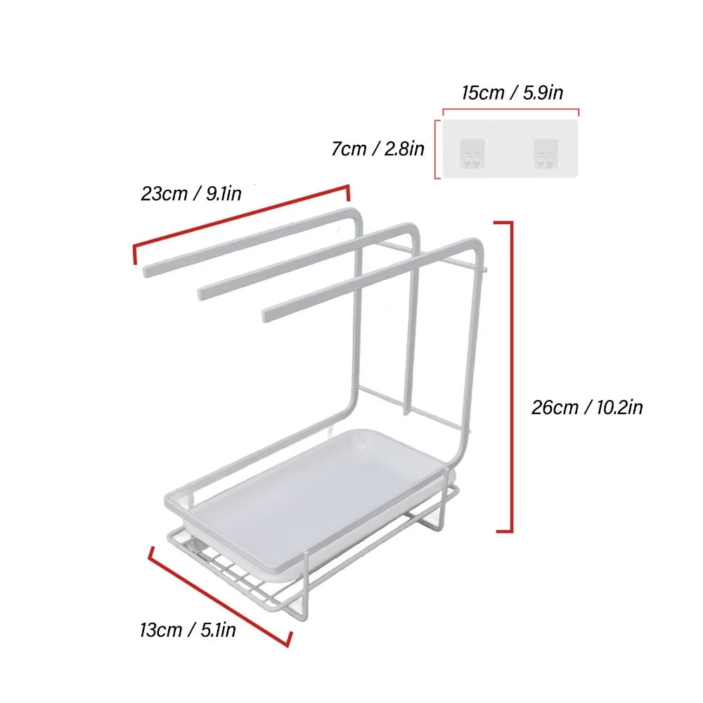 SWANS Iron Sponge Holder & Dish Drying Rack with Drain Pan Sink Sponge Organizer SWANS
