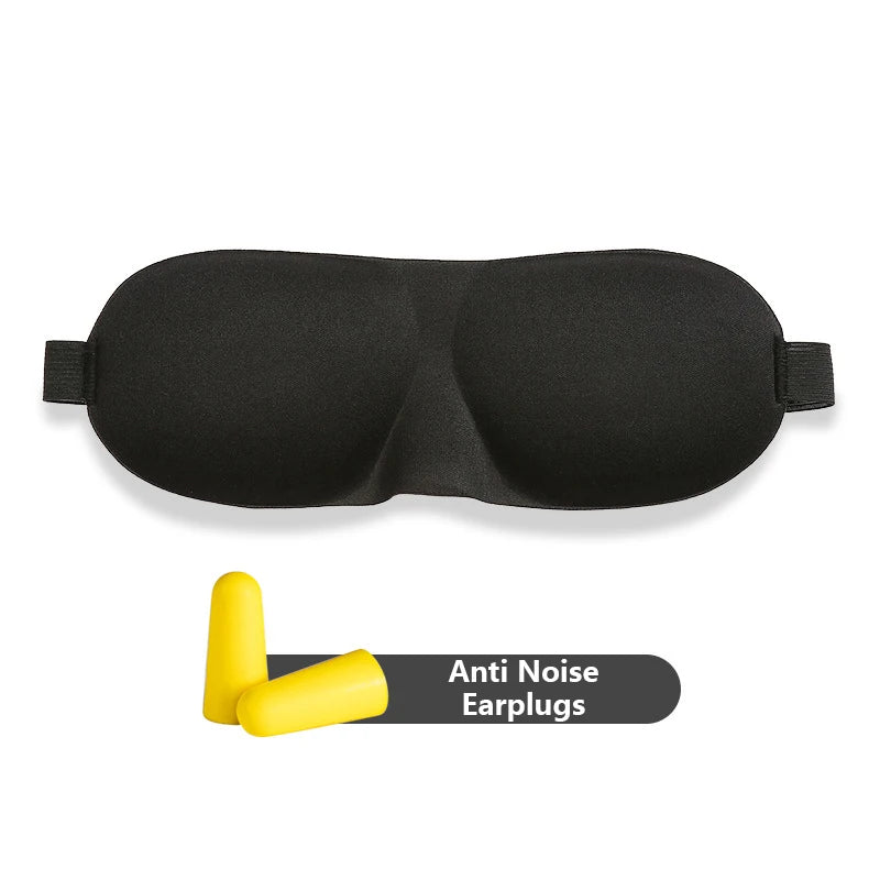3D Contoured Sleep Eye Mask – Light Blocking Blindfold Sleep Eye Mask SWANS Black