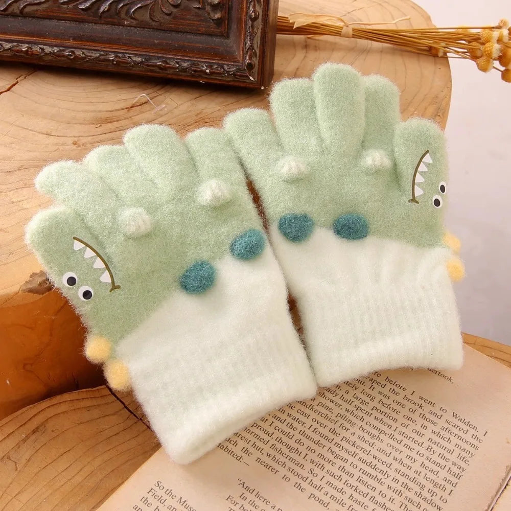 Thickened Winter Toddler Gloves – Warm Five-Finger Kids Gloves Kids Winter Gloves SWANS Style 5