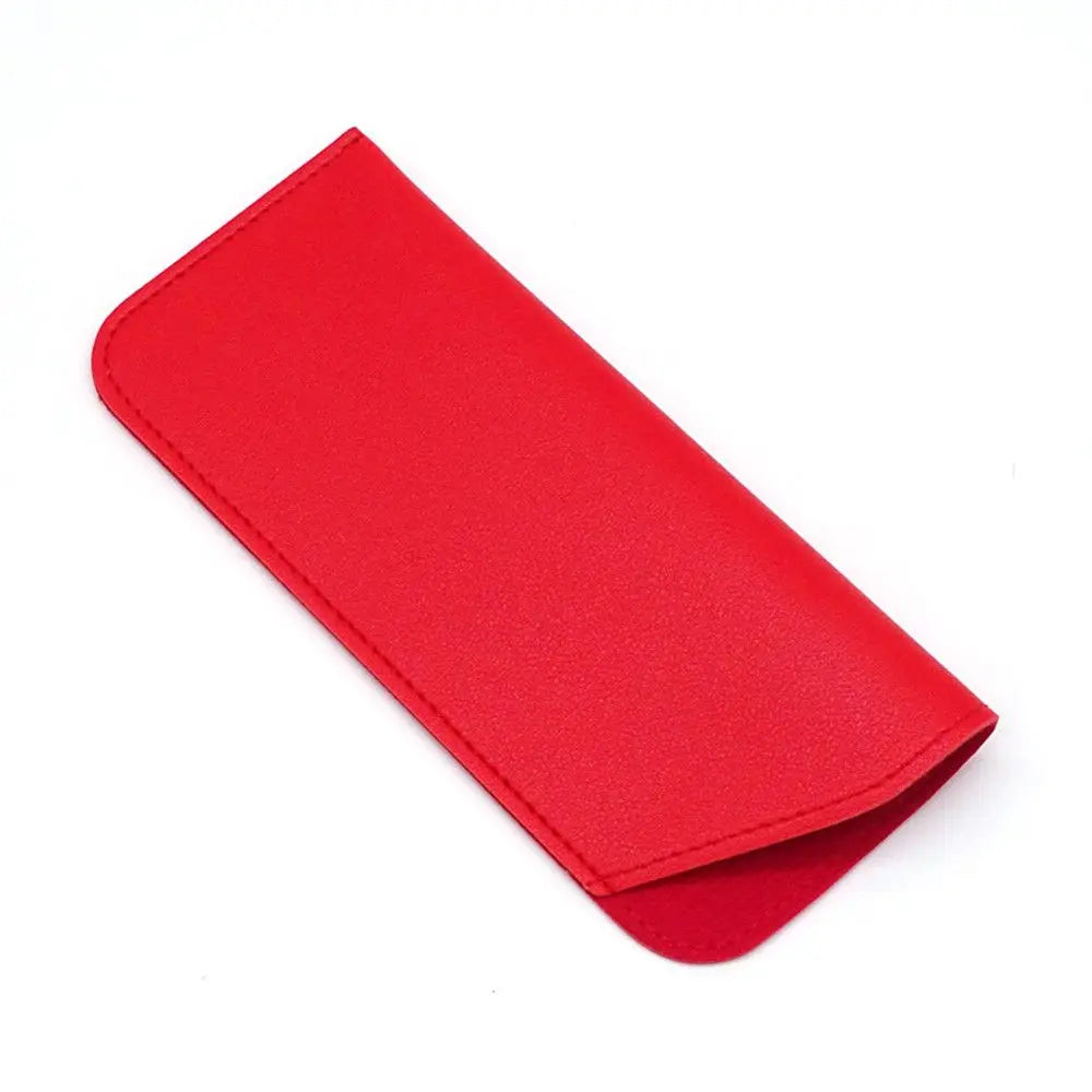 Soft PU Leather Glasses Case – Portable Unisex Eyewear Bag Eyewear Case SWANS red