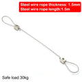 Adjustable Stainless Steel Wire Rope Locking Suspension Lanyard Wire Rope Lanyard SWANS 1.5mmx1.5m