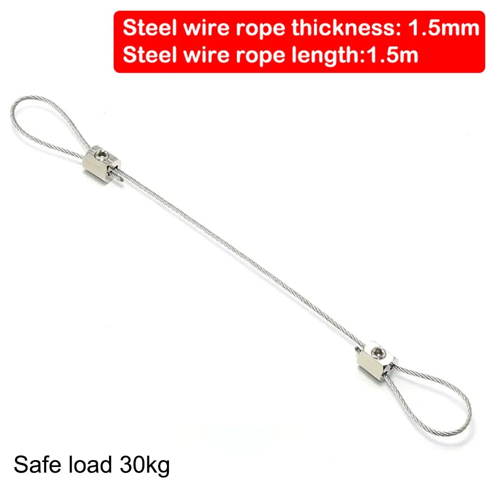 Adjustable Stainless Steel Wire Rope Locking Suspension Lanyard Wire Rope Lanyard SWANS 1.5mmx1.5m