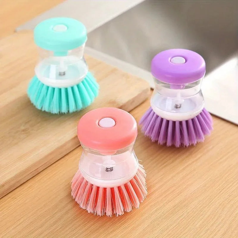SWANS Press Soap Dispensing Dish Brush – Oil & Grease Scrubber Soap Dispensing Dish Brush SWANS