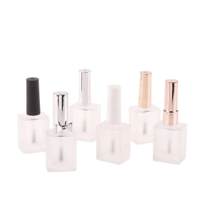 15ml Frosted Glass Nail Polish Bottle with Brush – Light-Resistant Nail Polish Bottle SWANS