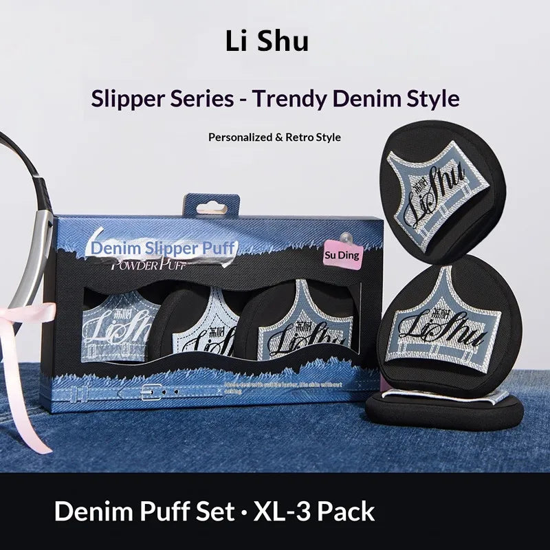 LISHU 3-Pack Large Slipper Makeup Blending Puff – Dry & Wet Makeup Blending Sponge SWANS