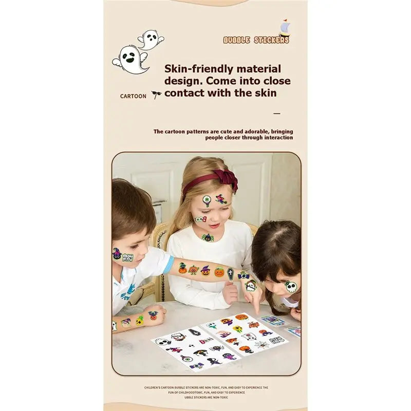 Glow in the Dark Halloween Temporary Tattoos Kids – 6 Sheets Temporary Tattoos SWANS