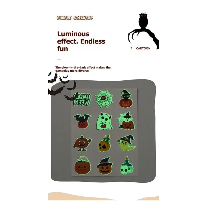 Glow in the Dark Halloween Temporary Tattoos Kids – 6 Sheets Temporary Tattoos SWANS