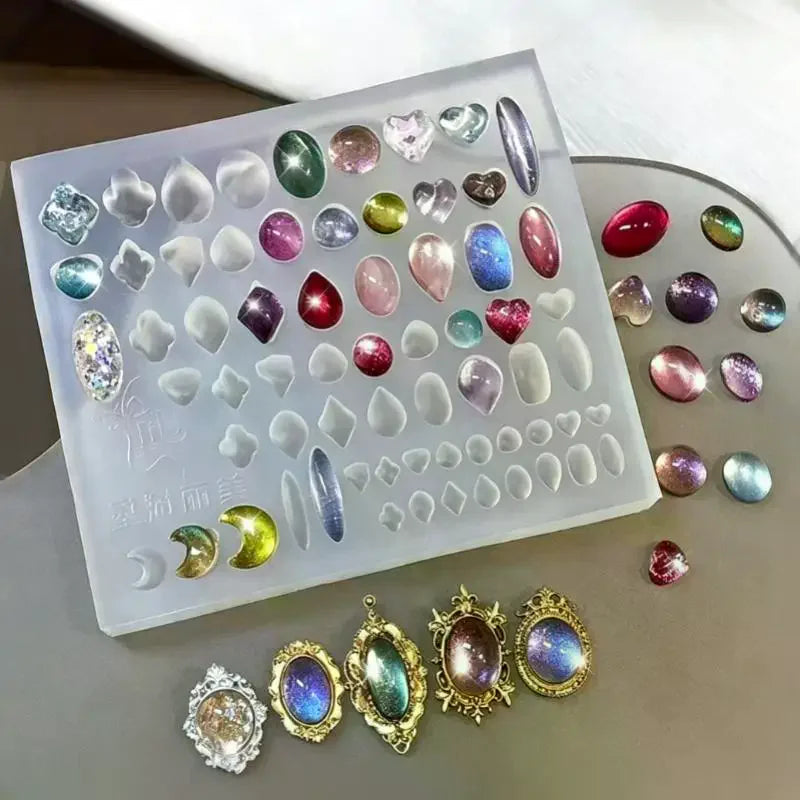 Vintage Gem Frame Silicone Mold – Nail Art & Resin DIY Silicone Craft Mold SWANS