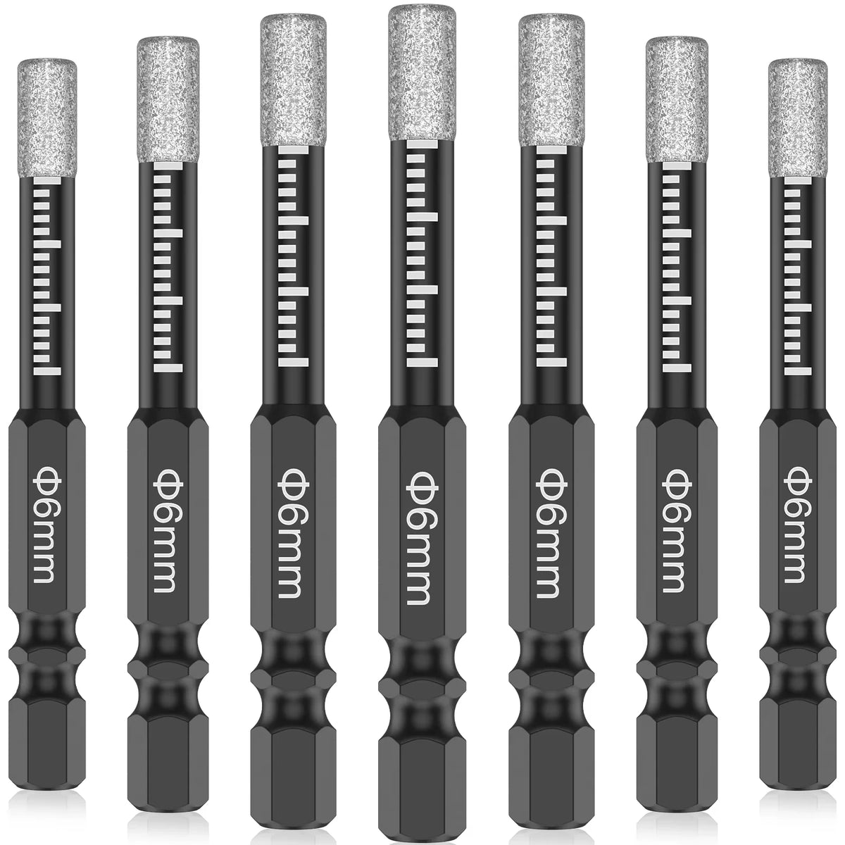 7-Pack 6mm Diamond Drill Bits for Tile, Marble & Granite Diamond Drill Bit Set SWANS
