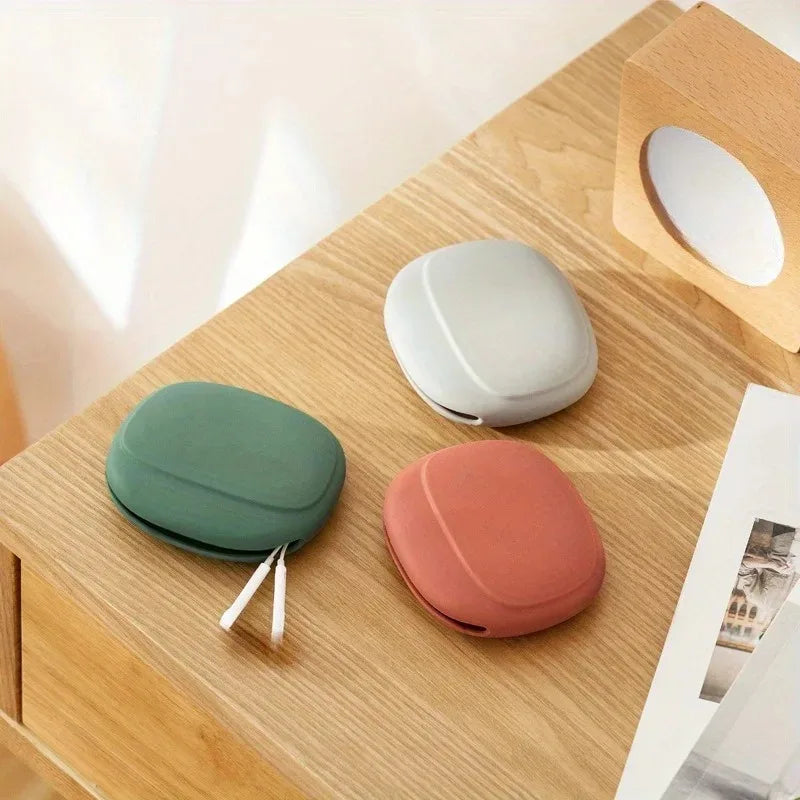 Silicone Headphone Case & Anti-Tangle Cable Organizer Bag Headphone Storage Case SWANS