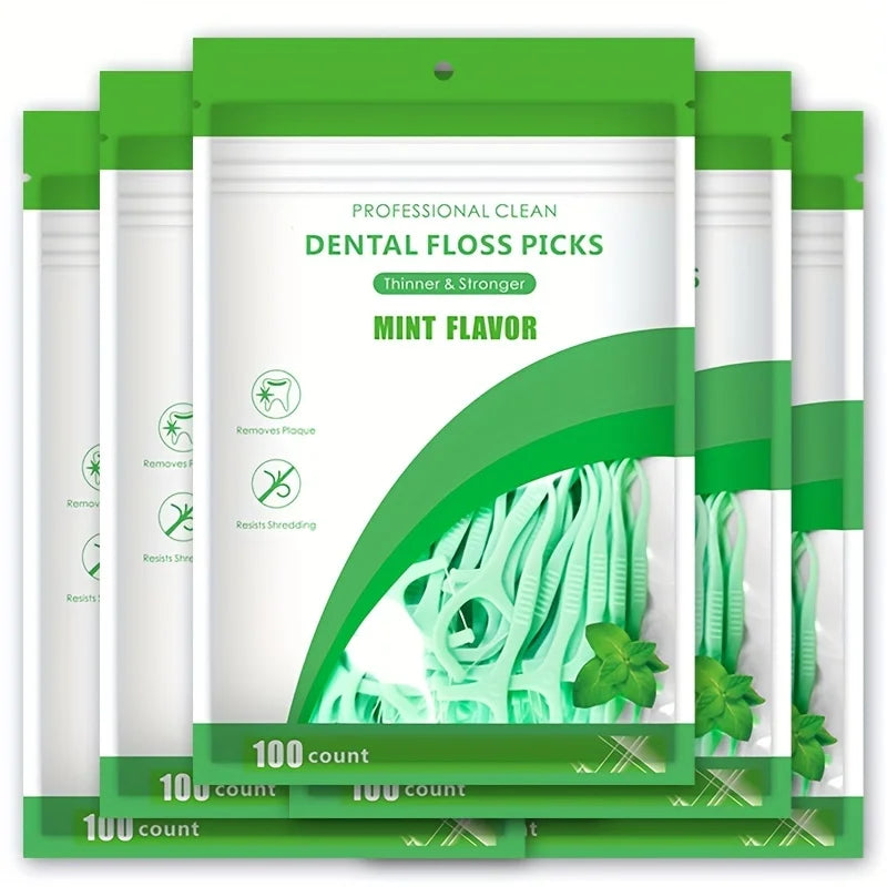 SWANS Mint Plastic Toothpicks Ultra-Fine 100/300/500 Pack Plastic Toothpicks SWANS