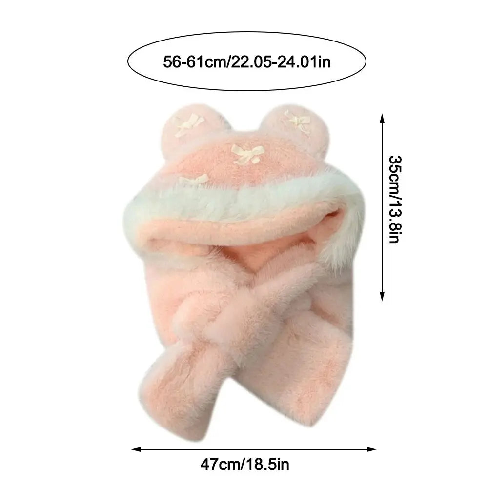 Women's Winter Balaclava Hat & Scarf Set – Windproof Plush Winter Balaclava Hat SWANS