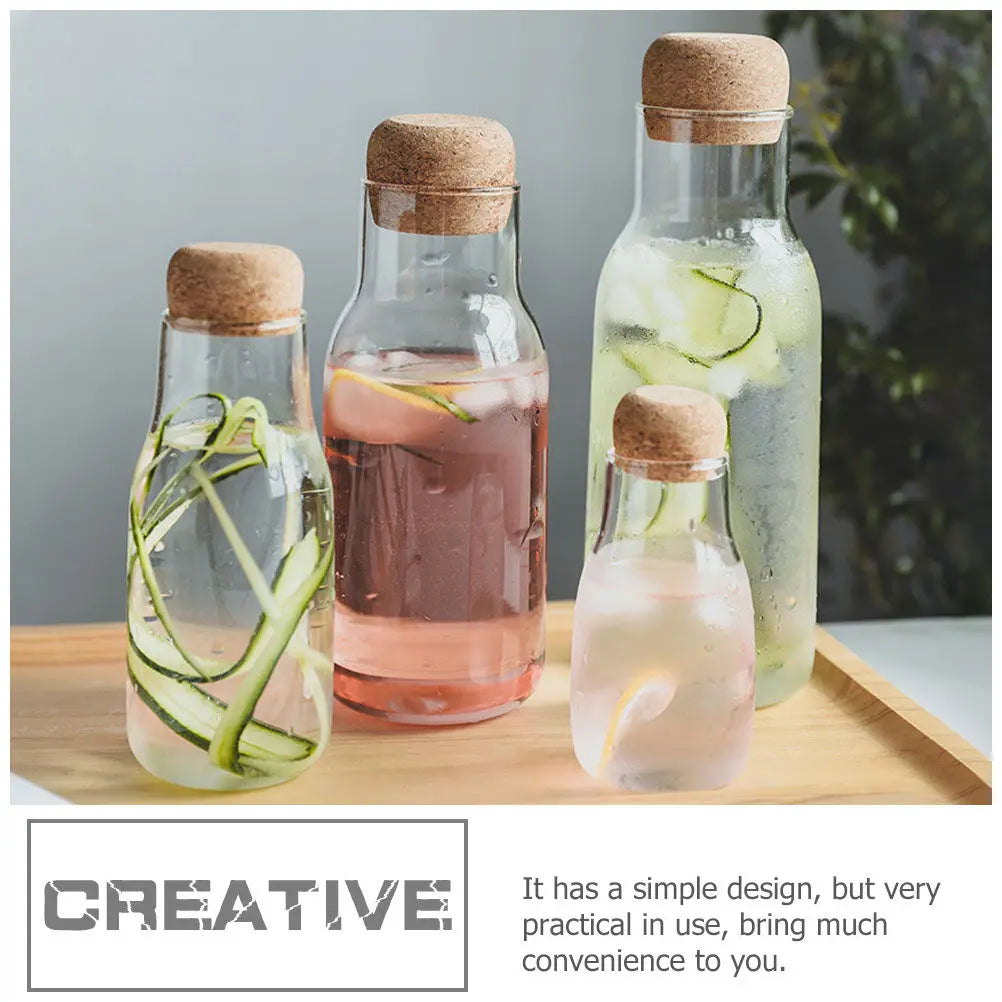 ROSENICE Cork Lid Crystal Glass Juice Bottle | Cold Drinks Glass Beverage Bottle SWANS