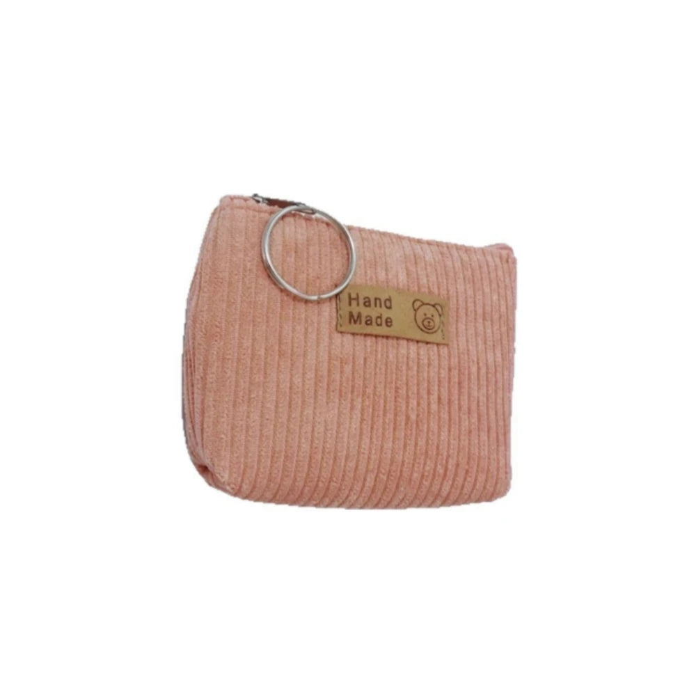 Vintage Corduroy Mini Coin Purse – Zipper Pouch Keychain Wallet Coin Purse SWANS