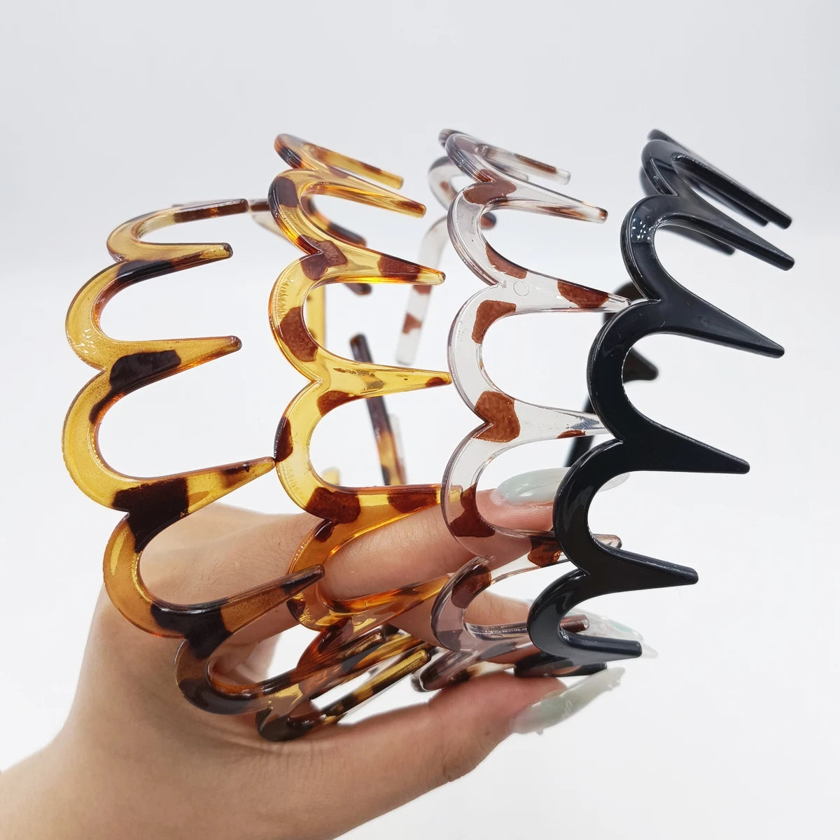 Women's Wave Tortoiseshell Headbands – Non-Slip Toothed Hair Bands Hair Headband SWANS
