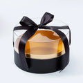 Round Rose Flower Gift Box with Window Display | Bouquet Box Flower Gift Box SWANS Black