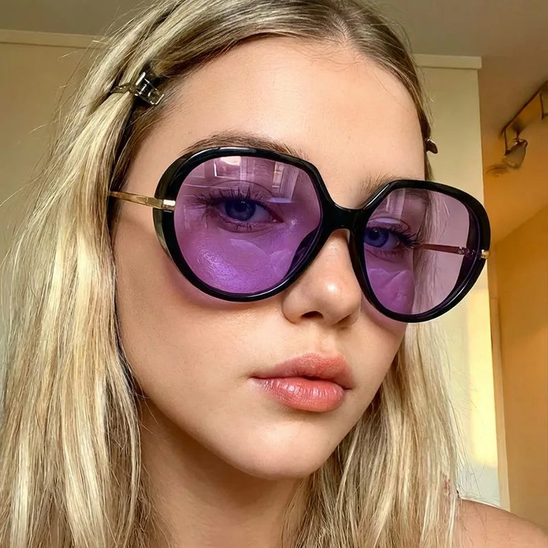Y2K Oversized Pilot Sunglasses Unisex UV400 Vintage Shades Fashion Sunglasses SWANS
