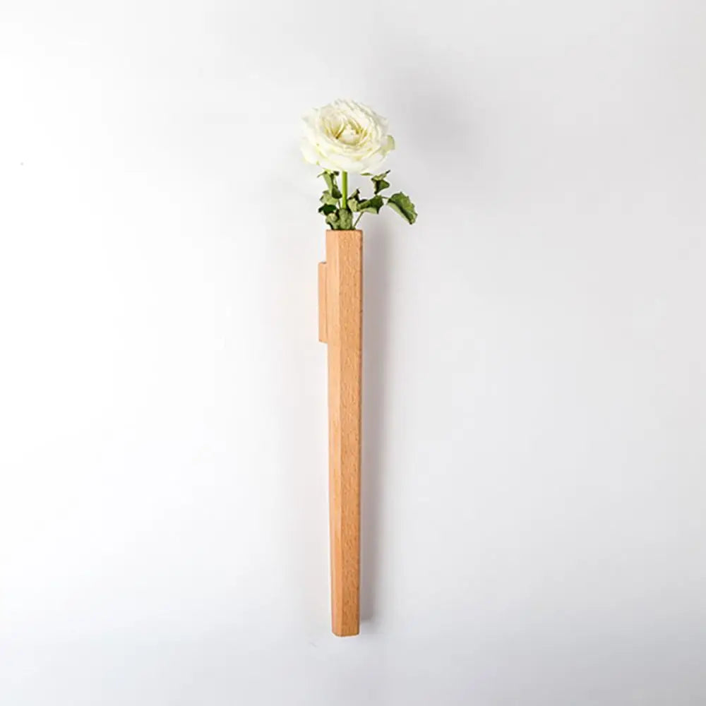 Wooden Wall-Mounted Vase – Bamboo Hydroponic Flower Holder Wall-Mounted Vase SWANS