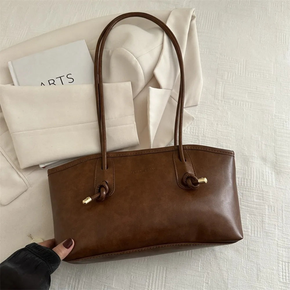 Y2K Large Capacity PU Leather Shoulder Bag for Women Women's Shoulder Bag SWANS