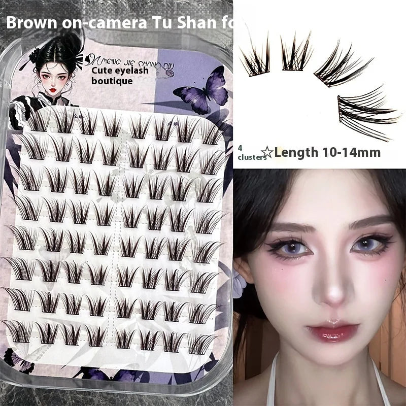 No-Glue 3D Manga Cat Eye False Lashes – Reusable & Curly