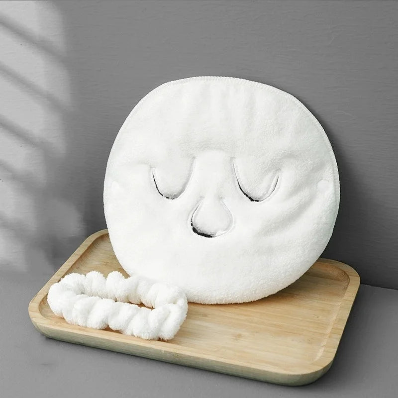 SWANS Steam Heating Face Towel – Soft Hot Compress Skin Care Steam Face Towel SWANS 1pcs Three hole