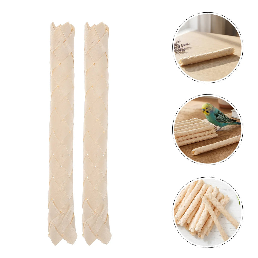 24-Pack Natural Wooden Parrot Chew Sticks Hanging Bird Toy Bird Chew Toy SWANS