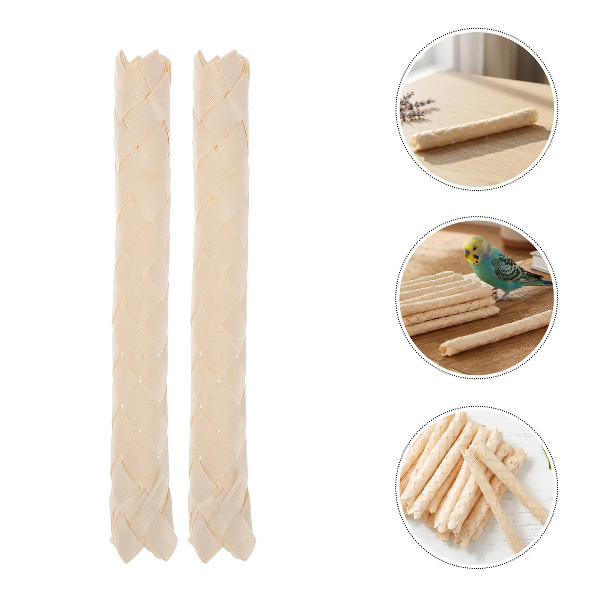 24-Pack Natural Wooden Parrot Chew Sticks Hanging Bird Toy Bird Chew Toy SWANS