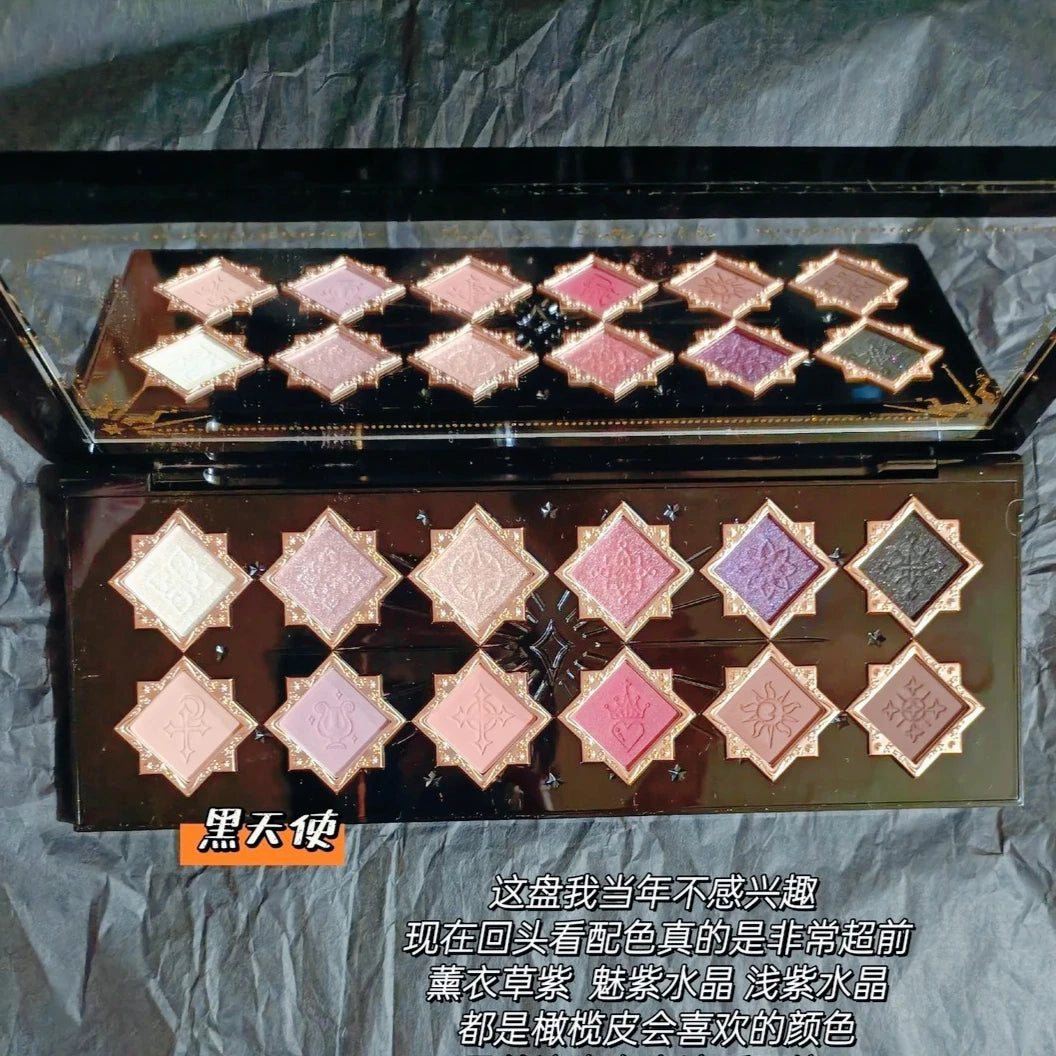 Flower Knows Little Angel 12-Color Eyeshadow Palette | Matte & Shimmer Eyeshadow Palette SWANS
