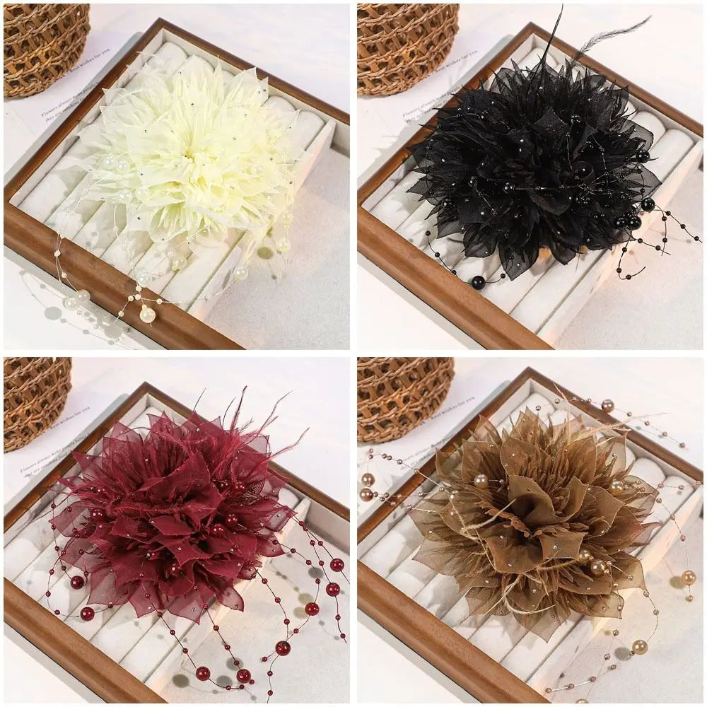 Pearl 3D Organza Flower Patch – Handmade DIY Sewing Appliqué Sewing Appliqué Patch SWANS