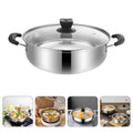 Large Stainless Steel Hot Pot Double Handle – Even Heat 28cm Stainless Steel Stockpot SWANS Default Title