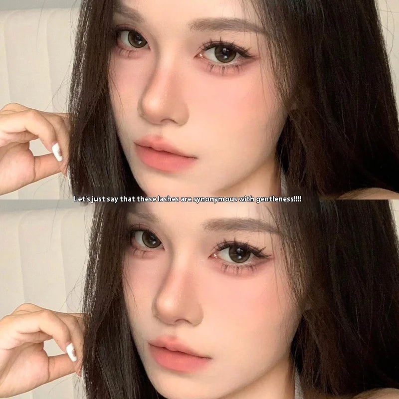Glue-Free Brown False Eyelashes – Fluffy Fox Eye Reusable Lashes False Eyelashes SWANS