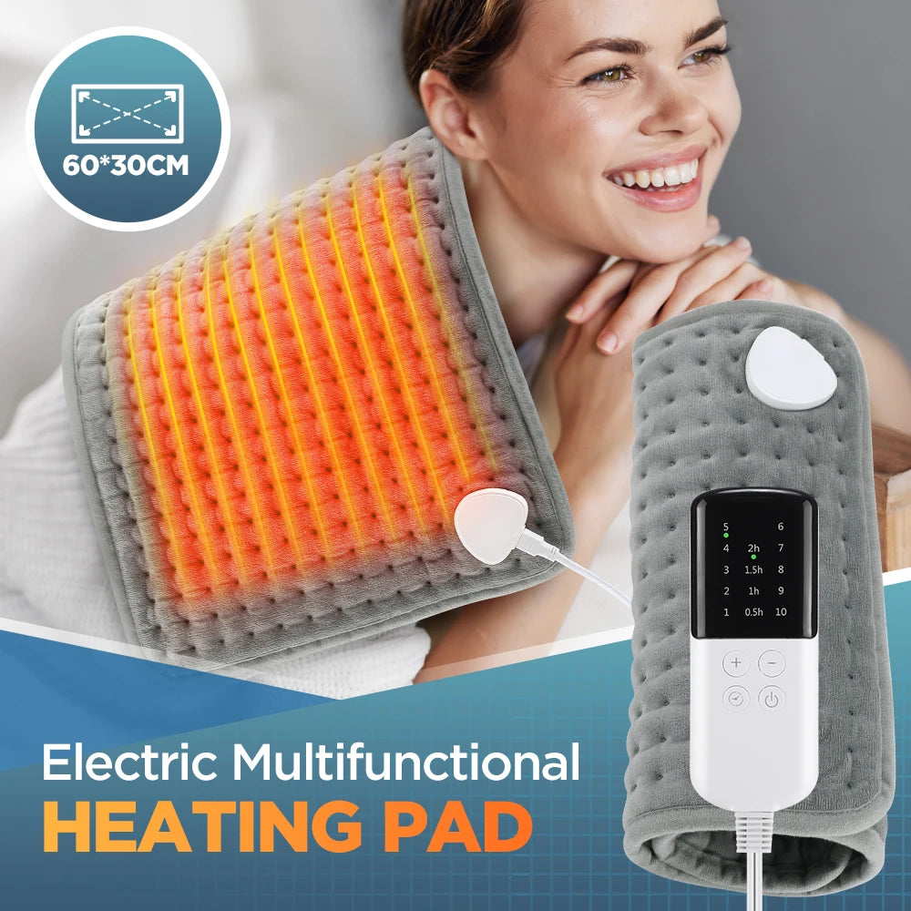 Electric Heating Pad 10-Level Temp & Timer – Washable Body Warmer Electric Heating Pad SWANS