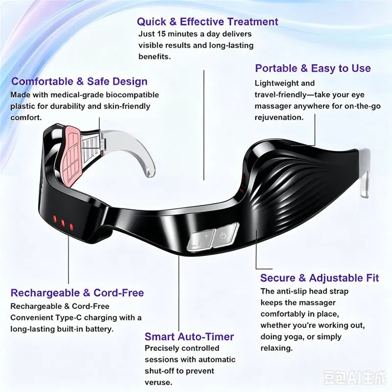 SWANS 650nm Under Eye Red Light Therapy Glasses Device Red Light Therapy Device SWANS