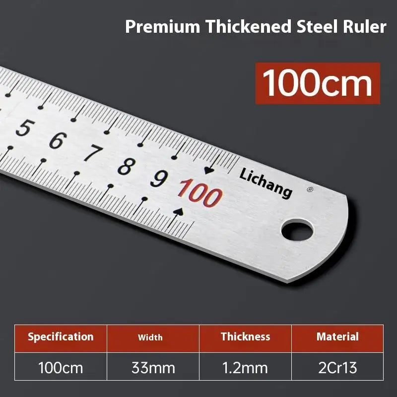Satin Chrome Stainless Steel Ruler MM Graduations 15–100CM Precision Steel Ruler SWANS A7