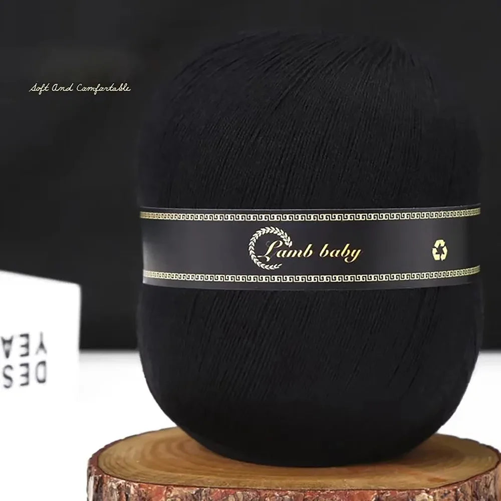 Silk Cotton Lace Yarn – Thin Crochet & Knitting Yarn for Shawls Lace Knitting Yarn SWANS BLACK
